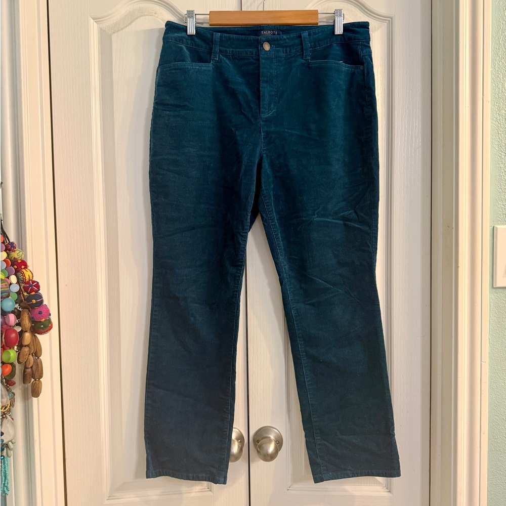 Talbots Teal Corduroy Five-Pocket Pants